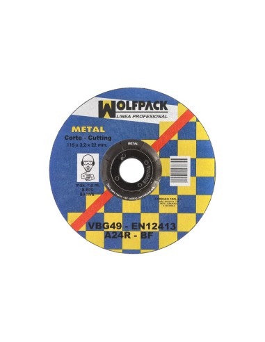 DISCO DE CORTE ACERO WOLFPACK (115mm)