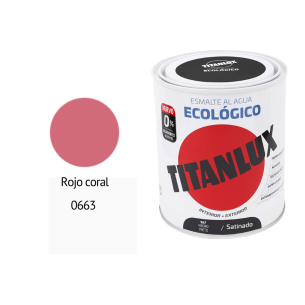 ESMALTE ECOLOGICO TITANLUX ROJO CORAL 750ML Satinado