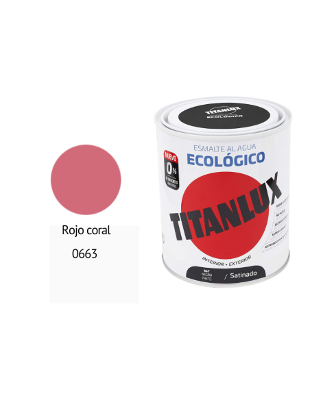 ESMALTE ECOLOGICO TITANLUX ROJO CORAL 750ML Satinado