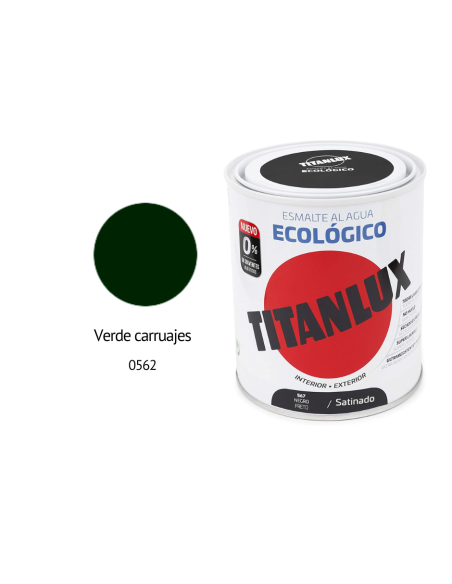 ESMALTE ECOLOGICO TITANLUX VERDE CARRUAJES 750ML Brillo