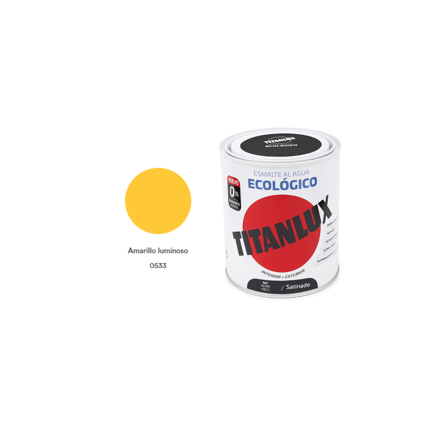 ESMALTE ECOLOGICO TITANLUX AMARILLO LUMINOSO 750ML Brillo ESMALTE ECOLOGICO TITANLUX AMARILLO LUMINOSO 750ML Brillo