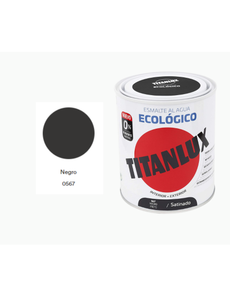 ESMALTE ECOLOGICO TITANLUX NEGRO 750ML Mate