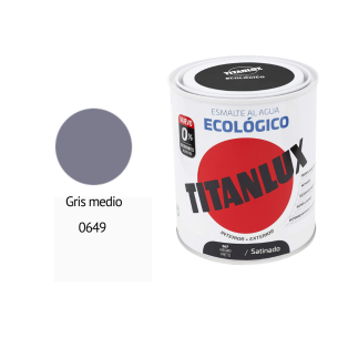 ESMALTE ECOLOGICO TITANLUX GRIS MEDIO 750ML Brillo