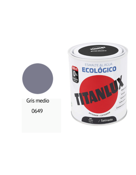 ESMALTE ECOLOGICO TITANLUX GRIS MEDIO 750ML Brillo