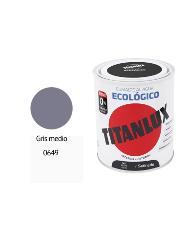 ESMALTE ECOLOGICO TITANLUX GRIS MEDIO 750ML Satinado