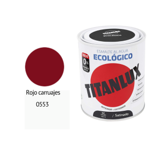 ESMALTE ECOLOGICO TITANLUX ROJO CARRUAJES 750ML Satinado