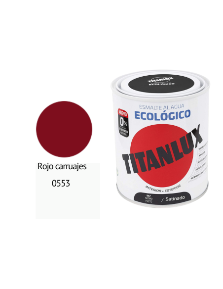 ESMALTE ECOLOGICO TITANLUX ROJO CARRUAJES 750ML Satinado