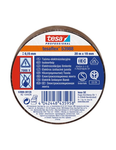 CINTA AISLANTE TESA MARRON 20MT