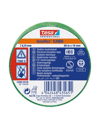 CINTA AISLANTE TESA VERDE 20MT