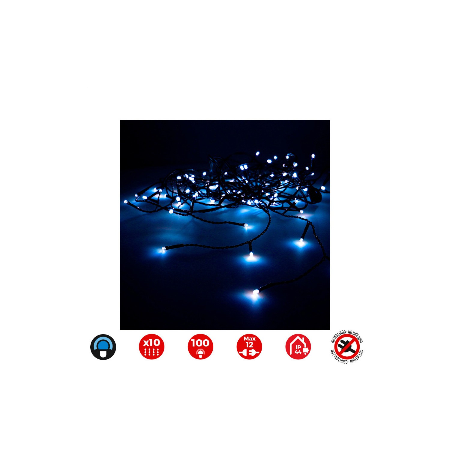 Cortina easy-connect 2x1m 10 tiras 100 leds azul 30v (interior-exterior) edm total 1,8w Cortina easy-connect 2x1m 10 tiras 100 leds azul 30v (interior-exterior) edm total 1,8w
