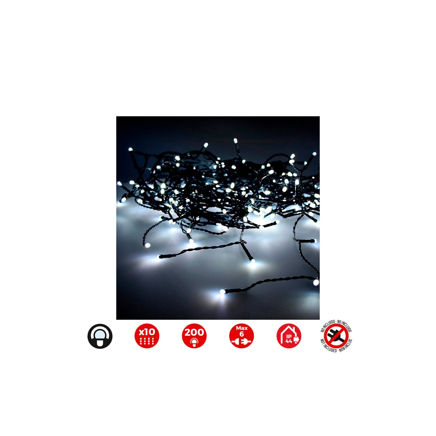 Cortina easy-connect 2x2m 10 tiras 200 leds blanco frio 30v (interior-exterior) edm total 3,2w Cortina easy-connect 2x2m 10 tiras 200 leds blanco frio 30v (interior-exterior) edm total 3,2w