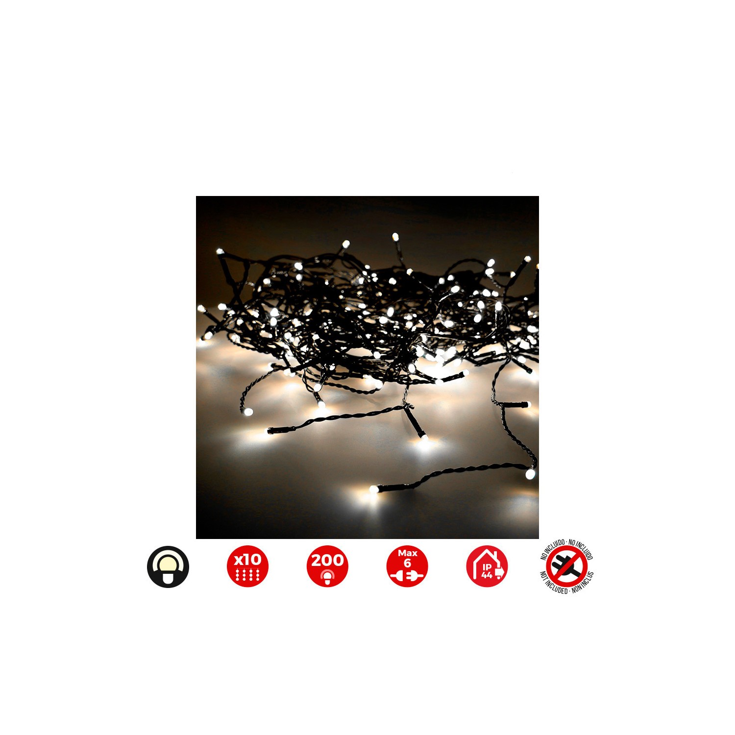Cortina easy-connect 2x2m 10 tiras 200 leds blanco calido 30v (interior-exterior) edm total 3,2w Cortina easy-connect 2x2m 10 tiras 200 leds blanco calido 30v (interior-exterior) edm total 3,2w