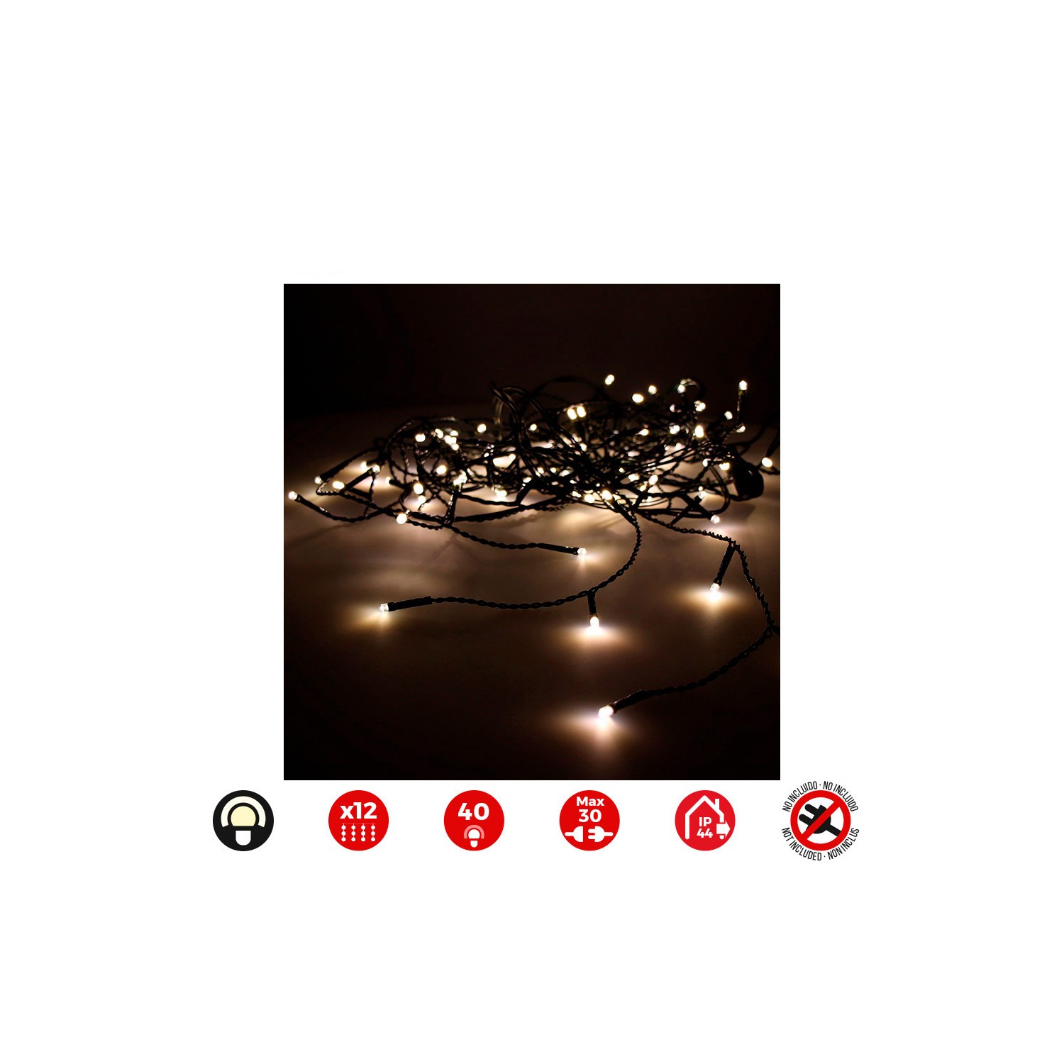 Cortina icicle easy-connect 2x0,5m 12 tiras blanco calido 30v (interior-exterior) edm total 0,72w Cortina icicle easy-connect 2x0,5m 12 tiras blanco calido 30v (interior-exterior) edm total 0,72w