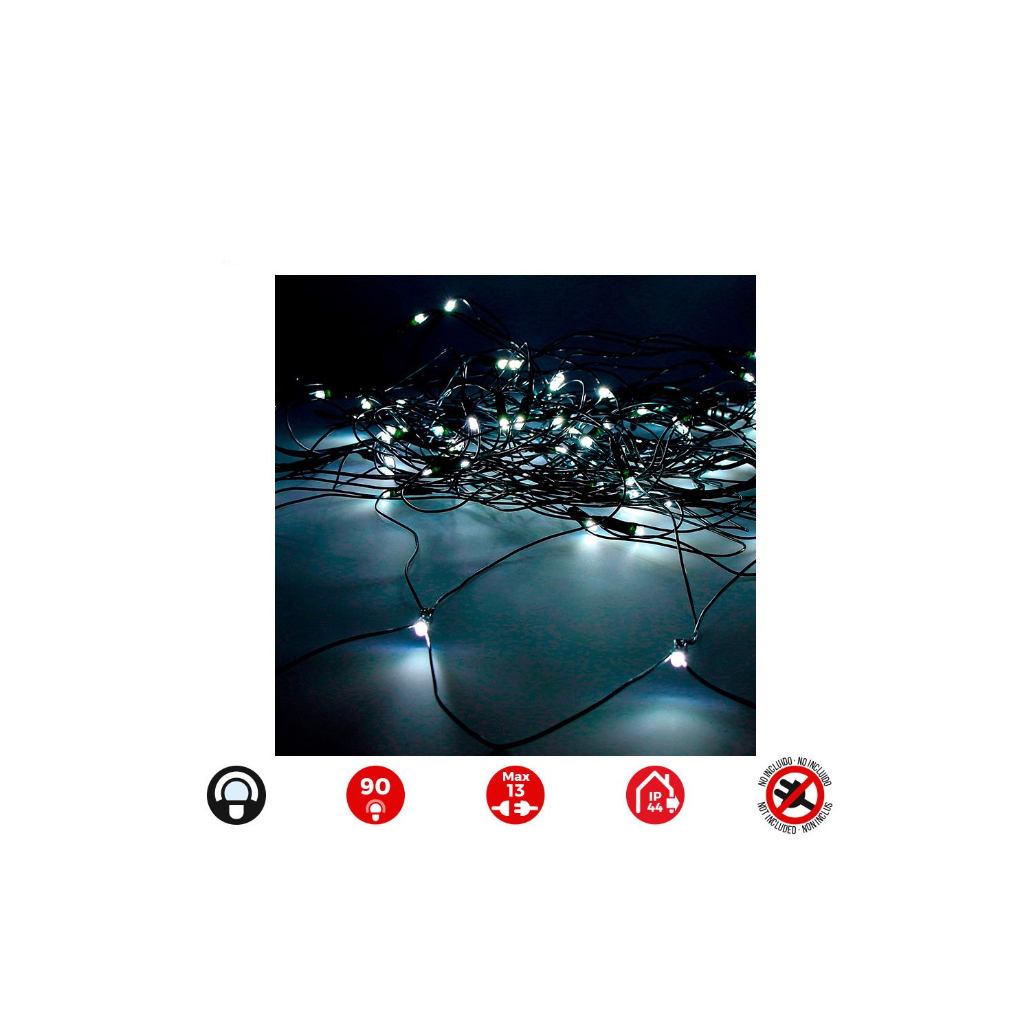 Cortina red easy-connect 2x1,5m 90 leds blanco frio 30v (interior-exterior) edm total 1,62w Cortina red easy-connect 2x1,5m 90 leds blanco frio 30v (interior-exterior) edm total 1,62w