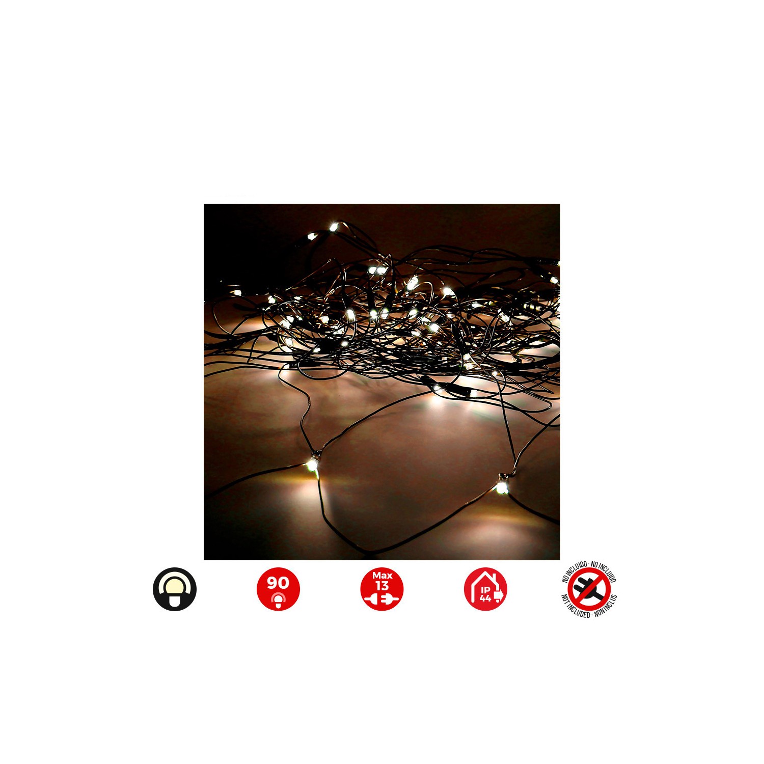 Cortina red easy-connect 2x1,5m 90 leds blanco calido 30v (interior-exterior) edm total 1,62w Cortina red easy-connect 2x1,5m 90 leds blanco calido 30v (interior-exterior) edm total 1,62w