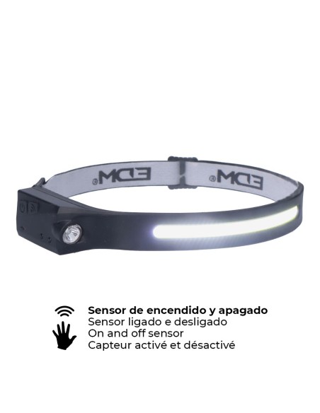 LINTERNA FRONTAL EDM 280 LUMENS CON SENSOR