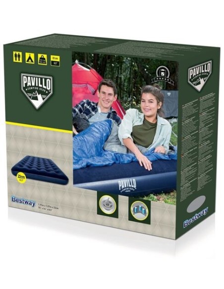 COLCHON INFLABLE CAMPING DOBLE. 191X137X22