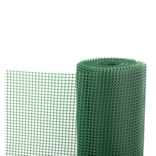 MALLA CUADROS CHICOS PLASTICO VERDE ( ALTURA 1 M)