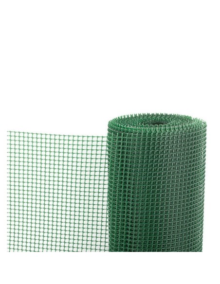 MALLA CUADROS CHICOS PLASTICO VERDE ( ALTURA 1 M)