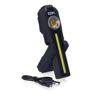 Linterna frontal led cob redonda 200lm + cob frontal 200lm + spot superior 50lm edm
