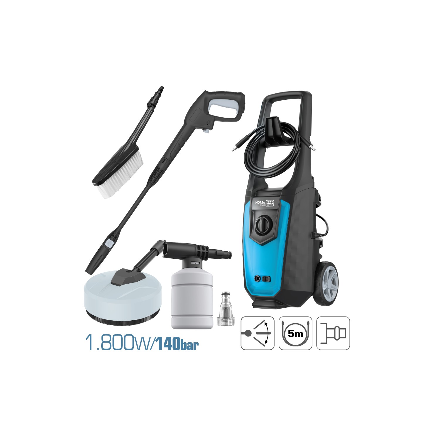 Hidrolimpiadora 1.800w 150 bar koma tools Hidrolimpiadora 1.800w 150 bar koma tools
