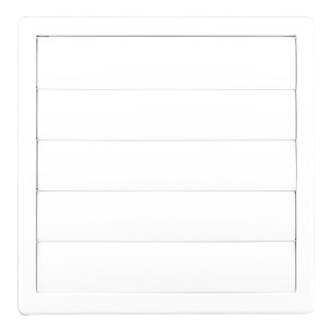 Rejilla ventilación cuadrada empotrable con lamas móviles abs ø 120mm blanca