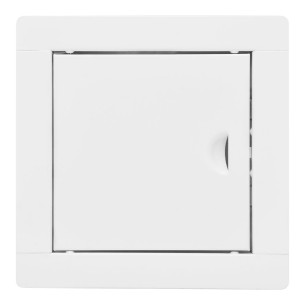 Tapa de registro empotrable cuadrada de acero blanco 15x15cm