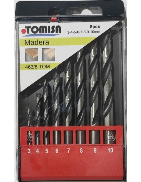 JUEGO BROCAS MADERA TOMISA 3-10 8Pz