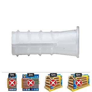 Caja 500 unidades taco de plástico tipo b ø 6 mm