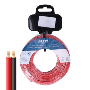 Carrete cable paralelo 2x1,5mm rojo/negro 20m (audio)