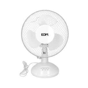 Ventilador de sobremesa. color blanco. potencia: 25w aspas: ø23  27x24x36cm edm