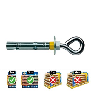 Caja 25 unidades anclaje dynabolt aro ø8 x45mm zincado