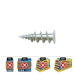 Caja 50 unidades taco nylon + tornillo ø3-4.5 x40mm gkd