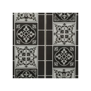 Pack 2 sticker decorativo modelo azulejo negro 30,5x25x0.3cm