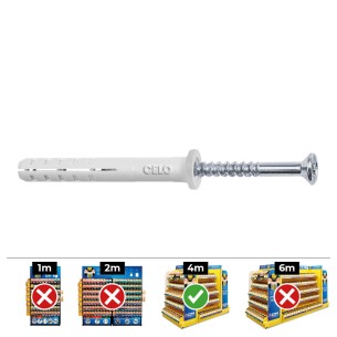 Caja 50 unidades taco golpe cabeza plana din/ref np ø6 x60mm