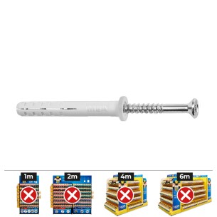 Caja 200 unidades taco golpe cabeza plana din/ref np ø5 x25mm