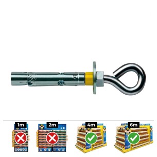 Caja 100 unidades anclaje dynabolt aro ø8 x45mm zincado