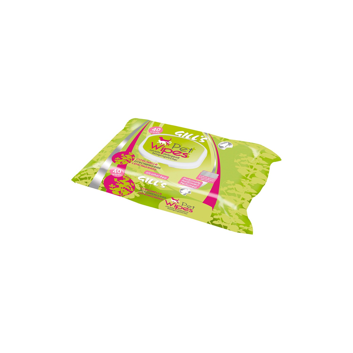 Toallitas humedas mascotas xl aroma citronela 40 unid. (30x20cm) gill's Toallitas humedas mascotas xl aroma citronela 40 unid. (30x20cm) gill's