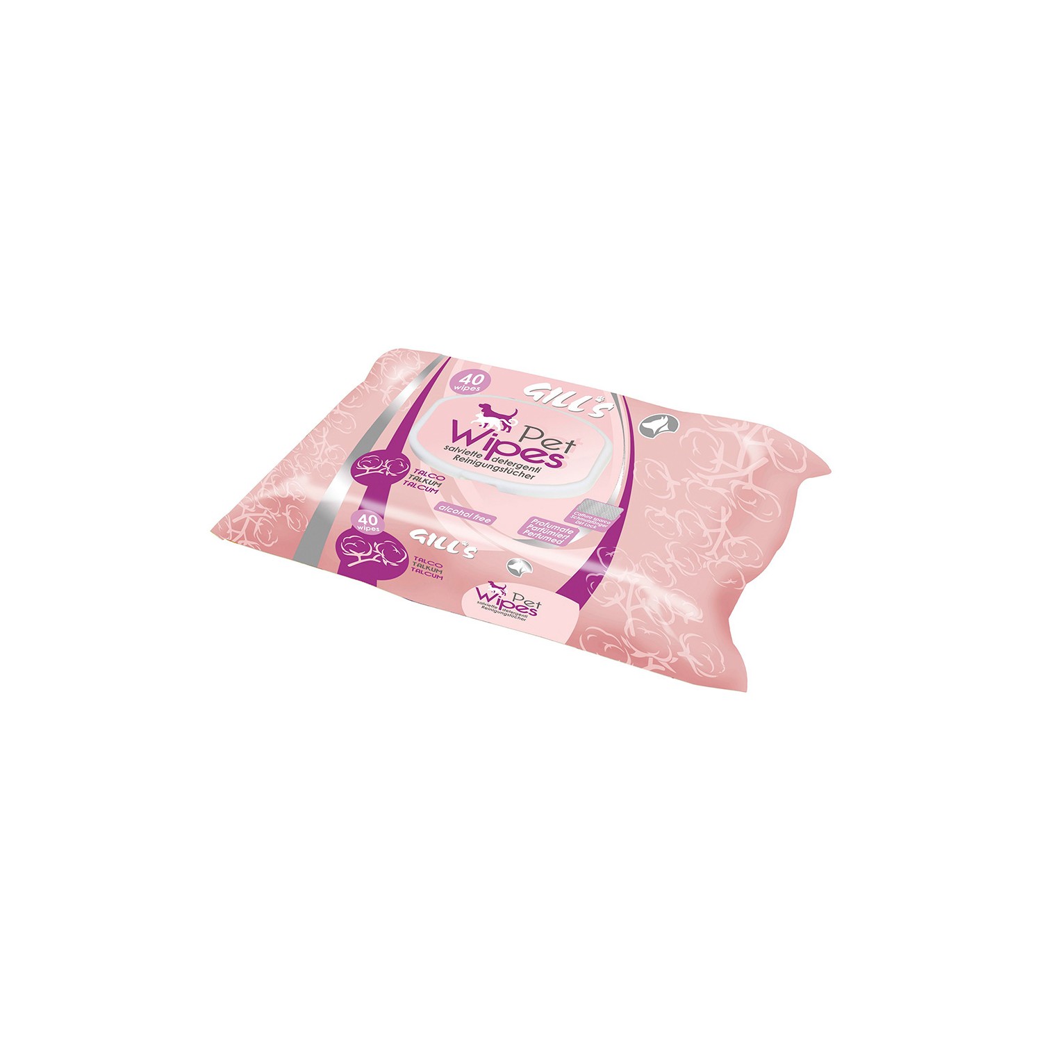 Toallitas humedas mascotas xl aroma perfume de talco 40 unid. (30x20cm) gill's Toallitas humedas mascotas xl aroma perfume de talco 40 unid. (30x20cm) gill's