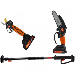 MOTOSIERRA Y TIJERA ALTUNA  2 BATERIAS 21V AFKIT
