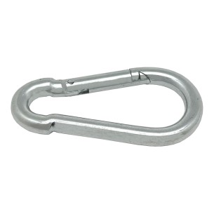 Mosquetón bombero sin seguro, msq01, acero galvanizado, 6 x 60 mm. 2 unidades