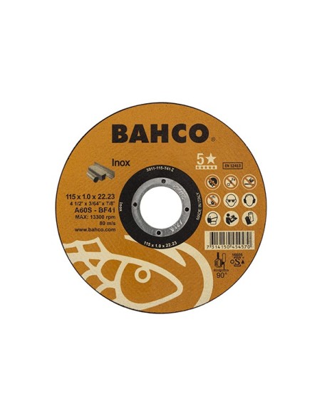 DISCO DE CORTE EXTRAFINO ACERO BAHCO 115X1mm