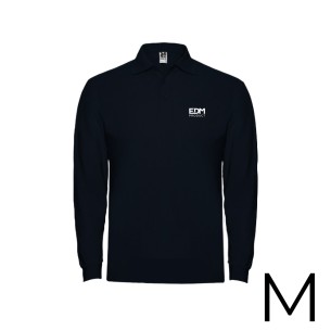 *merchandising* polo negro manga larga talla-m 65% poliéster 35% algodon edm