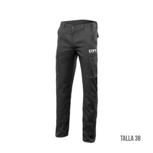 *merchandising* pantalon largo negro talla-38 serigrafiado edm