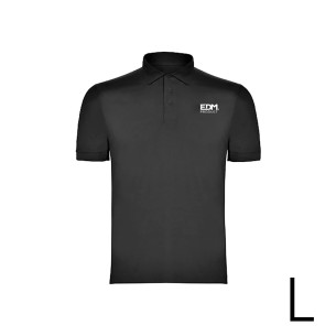 *merchandising* polo negro talla-l manga corta bordado edm