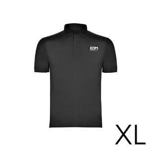 *merchandising* polo negro talla-xl manga corta bordado edm