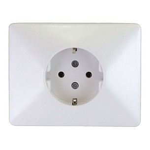 Base enchufe 2p+tt schuko 25a 380 v~ blanco