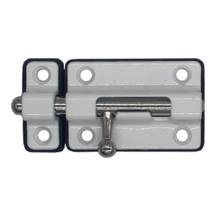 Pasador cerrojo base plástica. 50 mm blanco