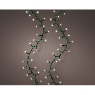 Guirnalda led compact connect (interconectable) multifunción 500 leds luz cálida con efecto intermitente cable verde exterio ...
